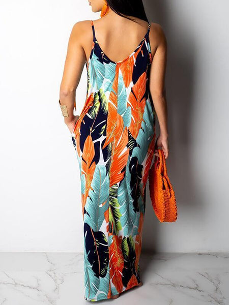 Morchique Leaf Print Cami Dress