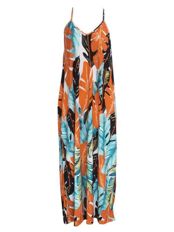 Morchique Leaf Print Cami Dress