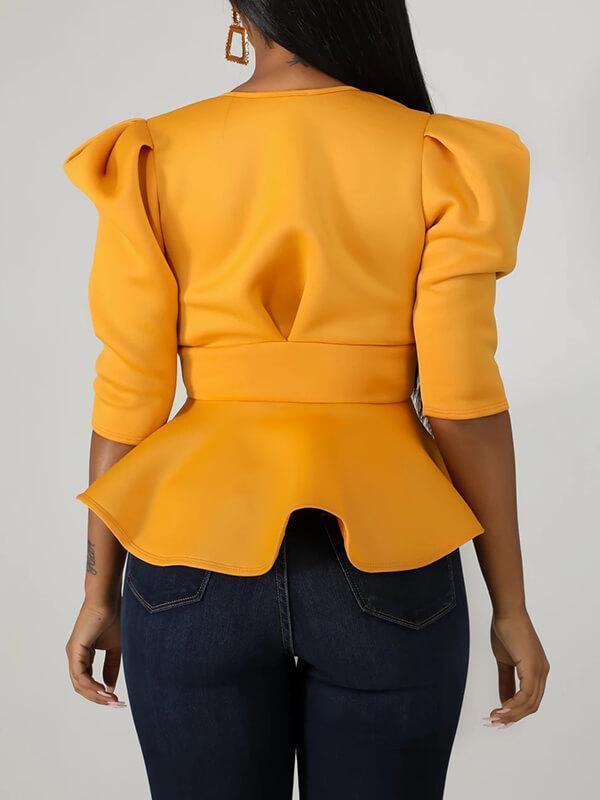 Tied-Front Peplum Blazer