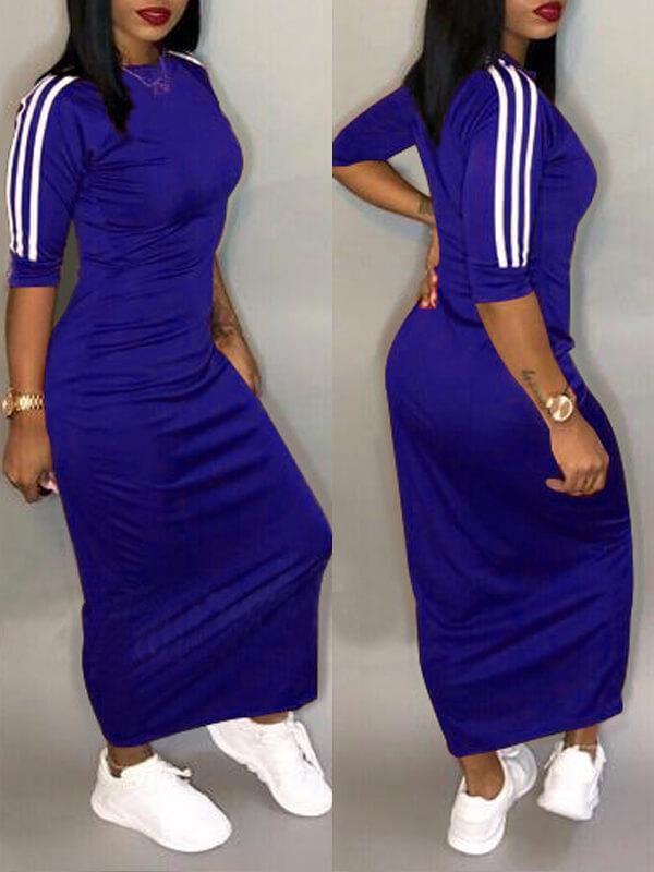 Morchique Stripe-Sleeve Maxi Dress