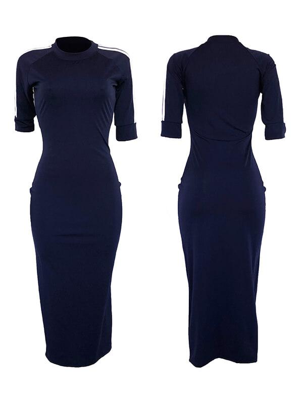 Morchique Stripe-Sleeve Maxi Dress
