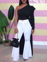 One-Shoulder High-Low Top