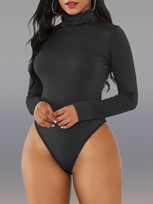 Morchique Solid Turtleneck Bodysuit