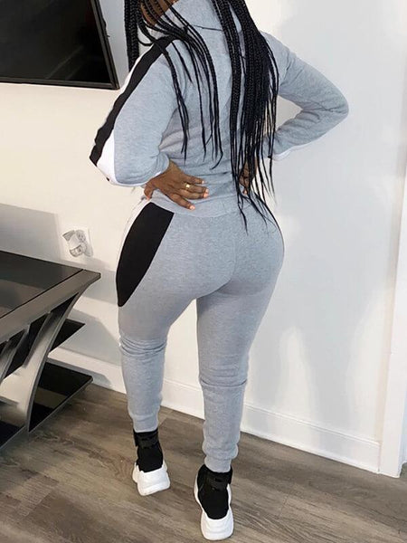 Morchique Colorblock Zip-Front Hoodie & Pants Set