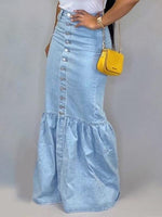 Morchique Button-Down Denim Skirt