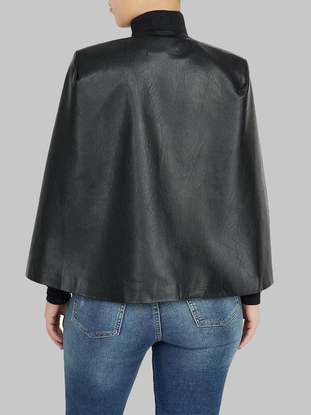 Morchique Faux Leather Cape Blazer
