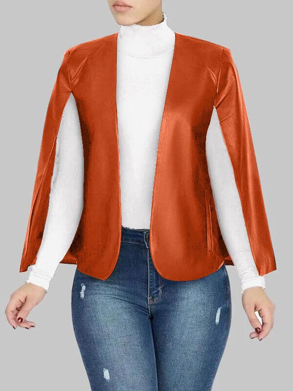 Morchique Faux Leather Cape Blazer