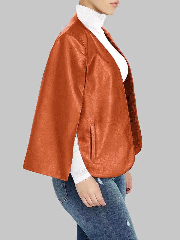 Morchique Faux Leather Cape Blazer