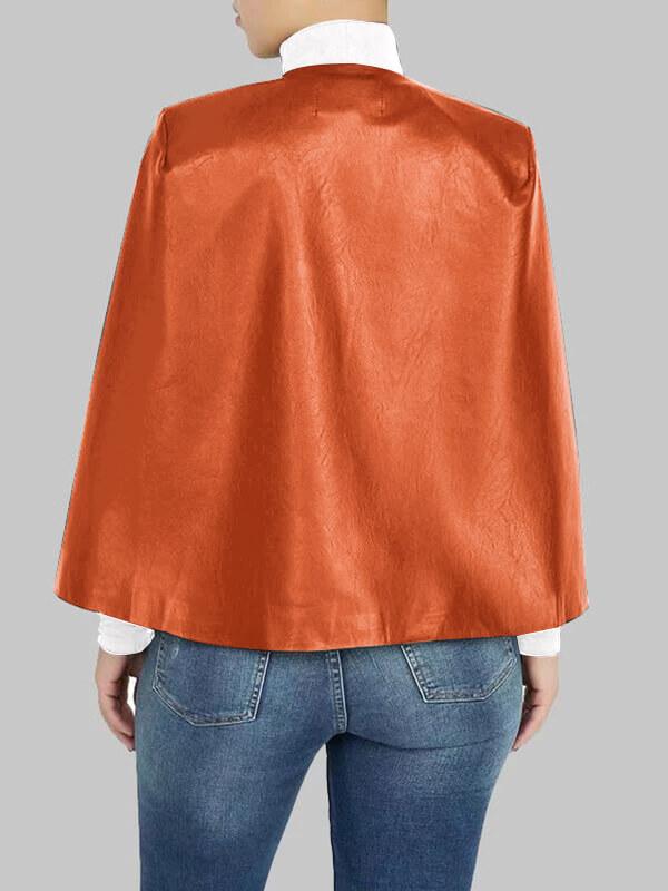 Morchique Faux Leather Cape Blazer