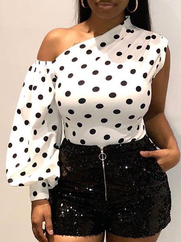 Morchique Dot Puff-Sleeve Top