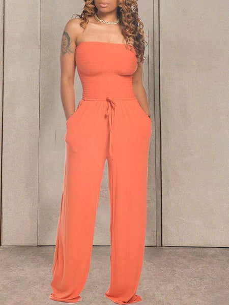Morchique Bandeau Tied-Front Jumpsuit