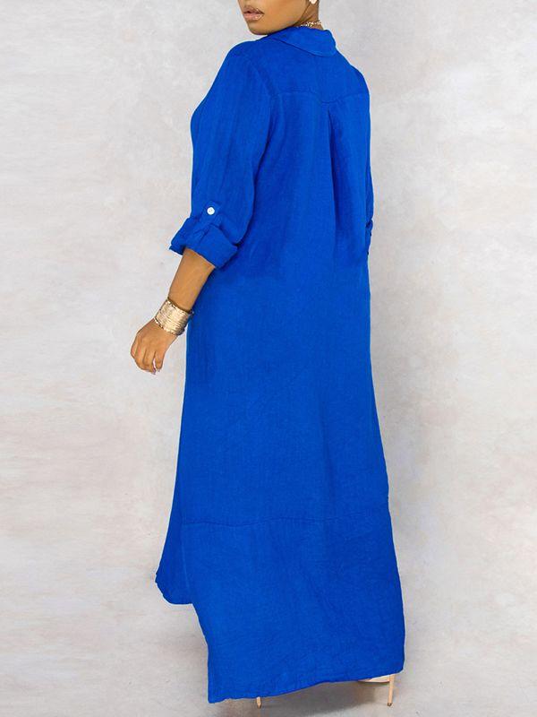 Morchique Solid Button-Down Shirt Dress