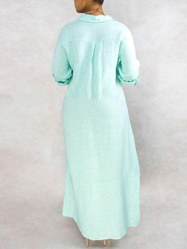 Morchique Solid Button-Down Shirt Dress
