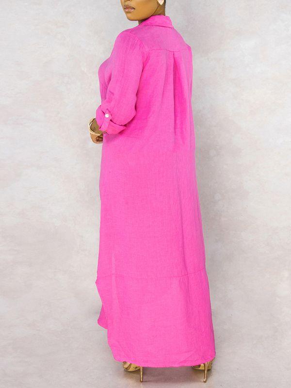 Morchique Solid Button-Down Shirt Dress