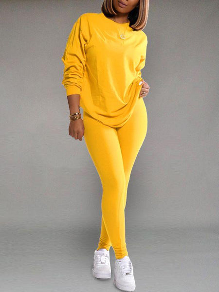Morchique Solid Sweatshirt & Leggings Set