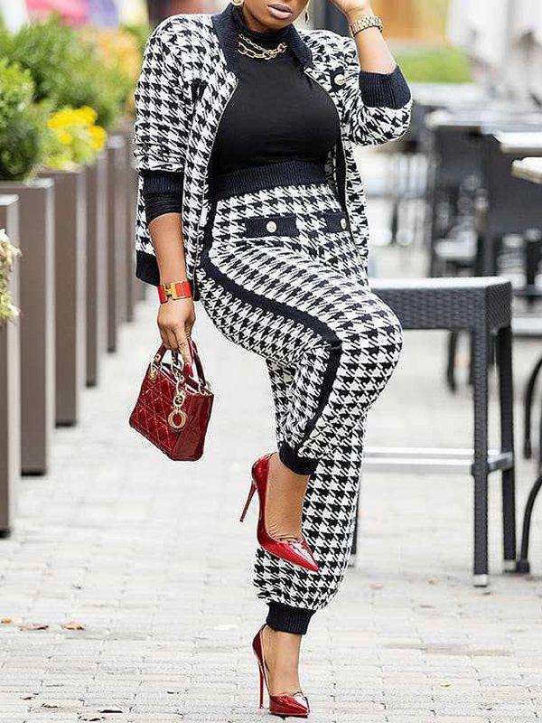 Morchique Houndstooth Jacket & Pants Set