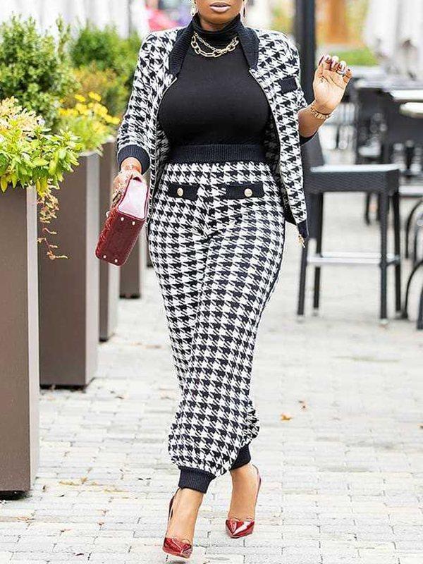 Morchique Houndstooth Jacket & Pants Set